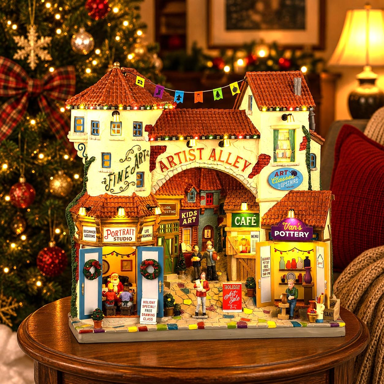 Amazon.com: Lemax Christmas Village Artist Alley Battery Operated